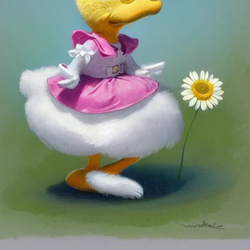 Prompt: daisy duck, by disney and jean - baptiste monge