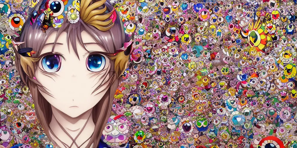 Prompt: an anime worm girl, beautiful shadowing, 3 d shadowing, reflective surfaces, illustrated completely, 8 k beautifully detailed pencil illustration, extremely hyper - detailed pencil illustration, intricate, epic composition, very very kawaii, masterpiece, bold complimentary colors. stunning masterfully painted by takashi murakami