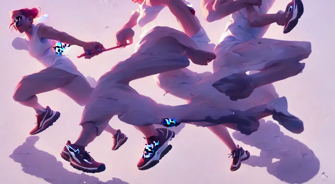 Image similar to newest collection of nike sneakers, in marble incrusted of legends official fanart behance hd by Jesper Ejsing, by RHADS, Makoto Shinkai and Lois van baarle, ilya kuvshinov, rossdraws global illumination