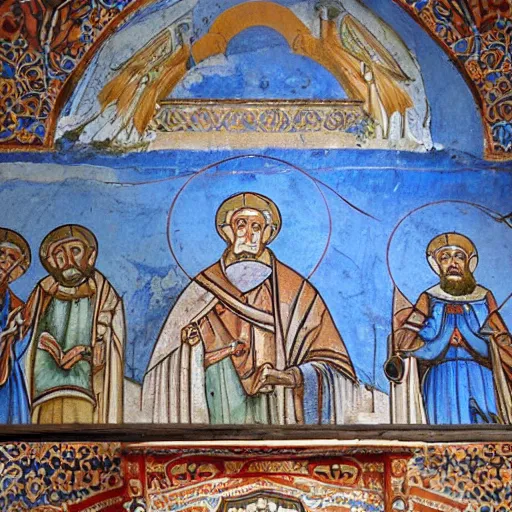 Prompt: fresco of the prizren monastery in kosov