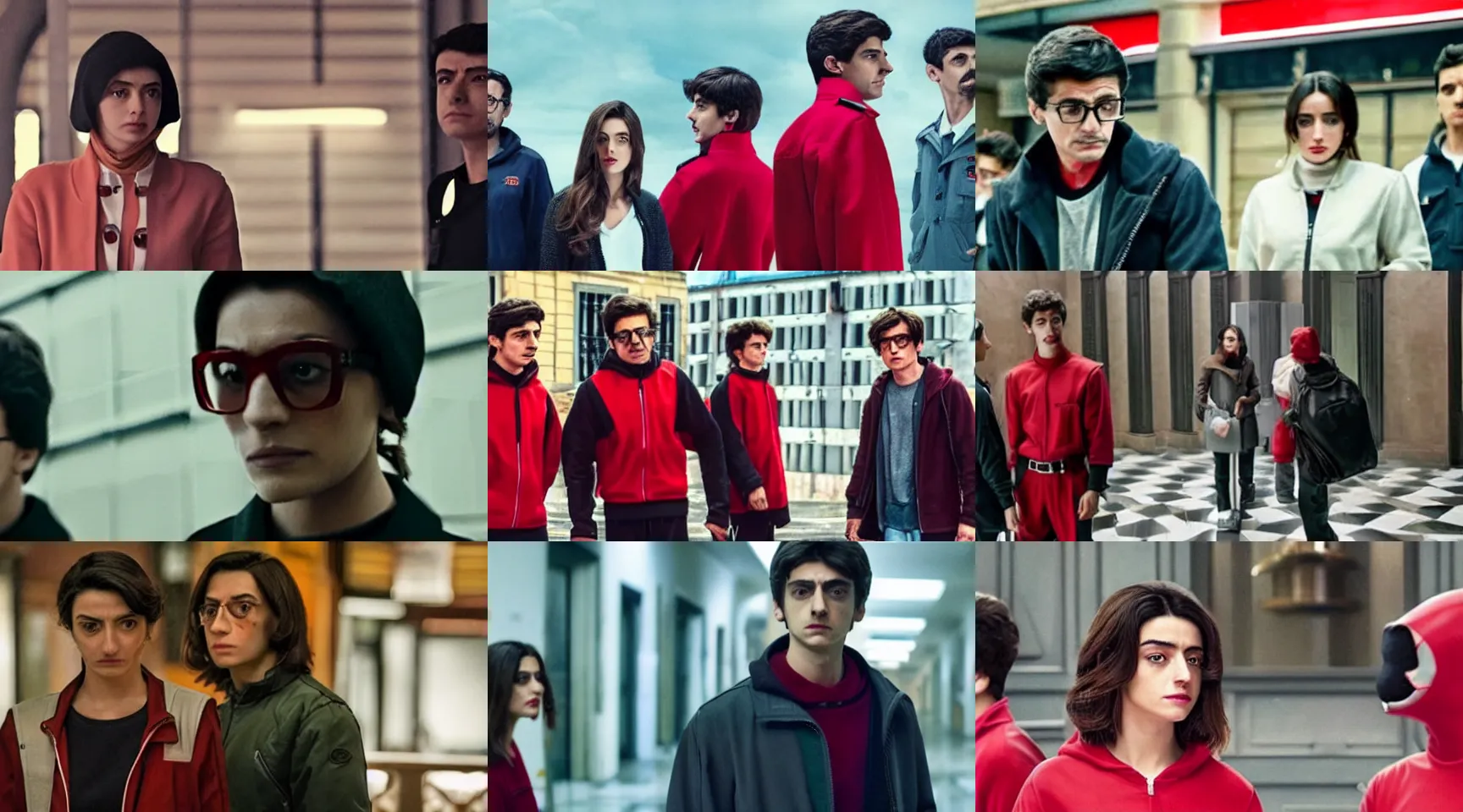 Prompt: a scene from money heist