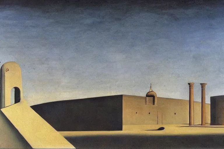 Image similar to painting by de chirico