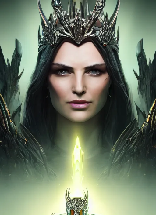 Image similar to hela goddess wearing crown, ultra detailed fantasy, elden ring, realistic, dnd character portrait, full body, dnd, rpg, lotr game design fanart by concept art, behance hd, artstation, deviantart, global illumination radiating a glowing aura global illumination ray tracing hdr render in unreal engine 5