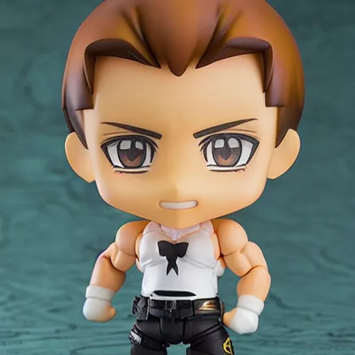 Image similar to an anime nendoroid of arnold schwarzenegger