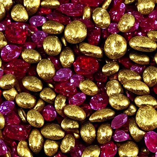 Image similar to 4 4 tiny rubies embedded in an engraved 1 8 k gold plate macro photo deviant realistic