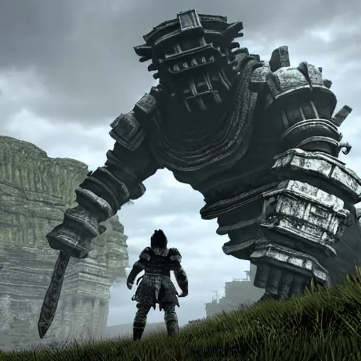 Prompt: shadow of the colossus