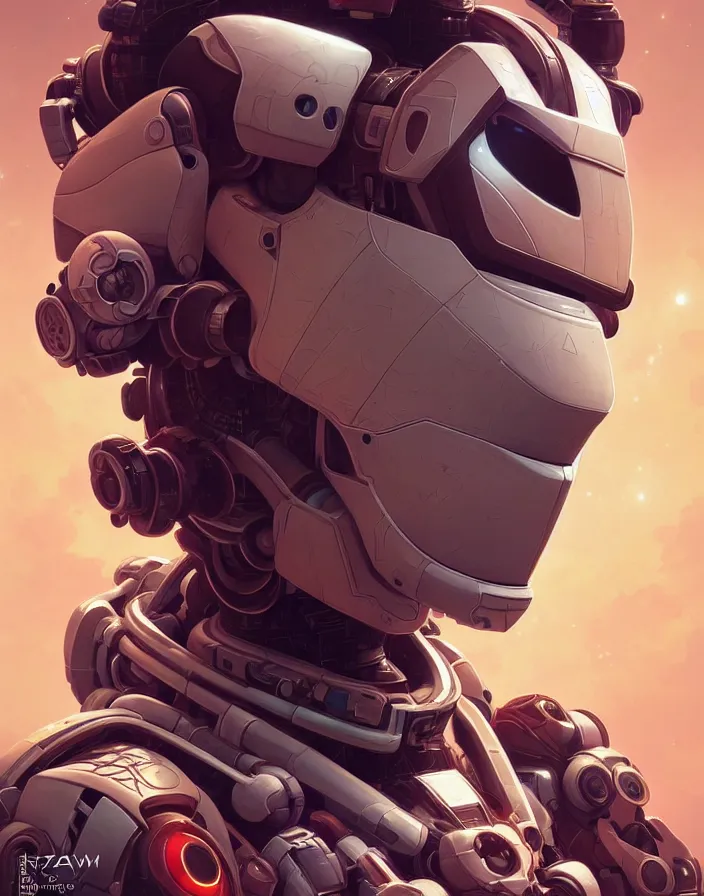 Image similar to symmetry!! portrait of a robot astronaut, floral! horizon zero dawn machine, intricate, elegant, highly detailed, digital painting, artstation, concept art, smooth, sharp focus, illustration, art by artgerm and greg rutkowski and alphonse mucha, 8 k