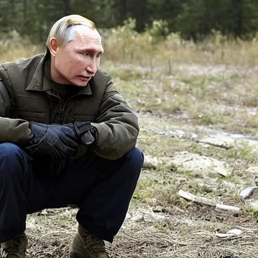 Image similar to Putin as A former CIA officer who's living off the grid finds himself on the run from people who want to kill him.