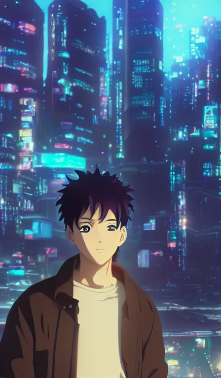 Prompt: anime fine details portrait of Pilot in front of cyberpunk moder city landscape on the background deep bokeh, close-up view, anime masterpiece by Studio Ghibli. 8k, sharp high quality anime, artstation