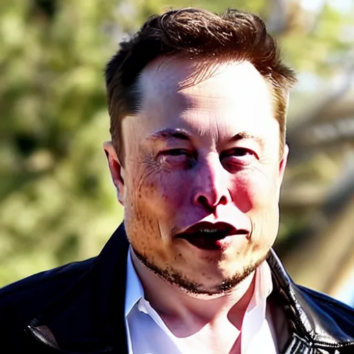 Image similar to elon musk with huge elephant tusks growing out of his mouth