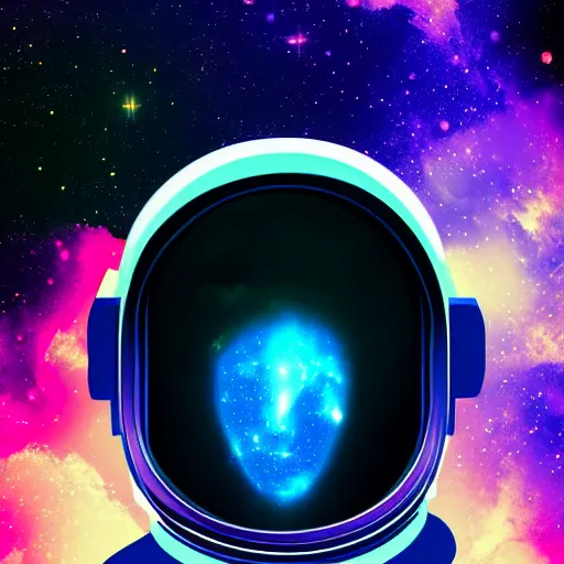 Prompt: portrait of an astronaut floating in a nebula, digital art, detailed