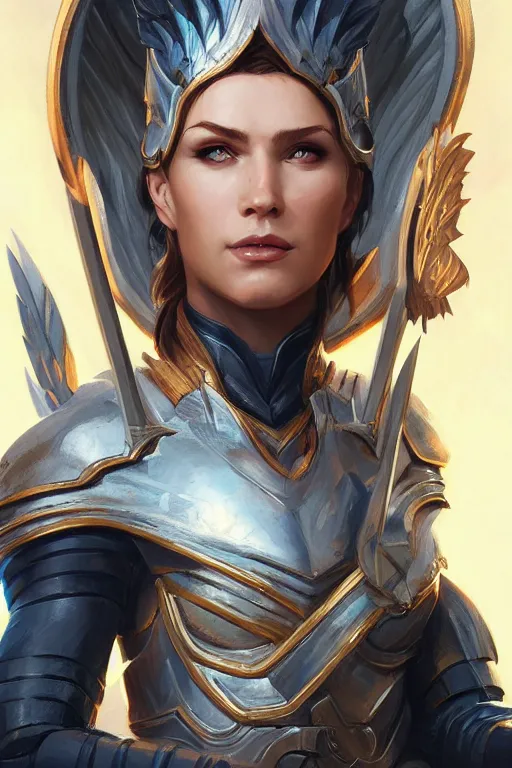 Image similar to amazon valkyrie athena, d & d, fantasy, portrait, highly detailed, headshot, digital painting, trending on artstation, concept art, sharp focus, illustration, art by artgerm and greg rutkowski and magali villeneuve