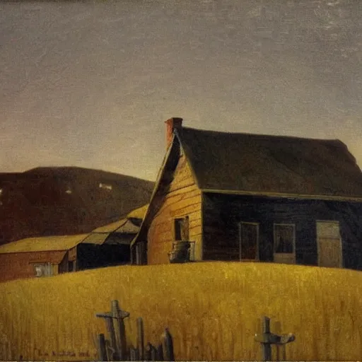 Image similar to a farmhouse by n c wyeth