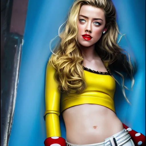 Image similar to amber heard as super mario, highly detailed, extremely high quality, hd, 4 k, 8 k, canon 3 0 0 mm, professional photographer, 4 0 mp, lifelike, top - rated, award winning, realistic, detailed lighting, detailed shadows, sharp, no blur, edited, corrected, trending