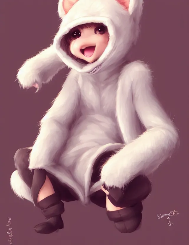 Prompt: cute young anthropomorphic furry wearing a kigurumi | | cute - fine - face, pretty face, key visual, realistic shaded perfect face, fine details by stanley artgerm lau, wlop, rossdraws, james jean, andrei riabovitchev, marc simonetti, and sakimichan, trending on artstation