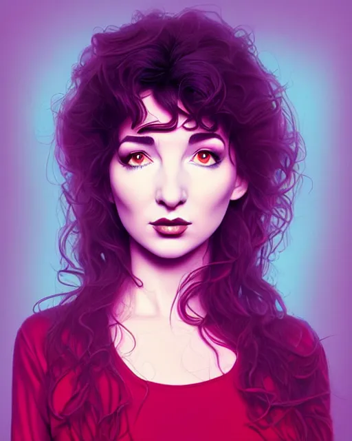 Image similar to richly detailed color illustration young kate bush illustrated by artgerm and mina petrovic and timothy kong and marina federovna. 3 d shadowing