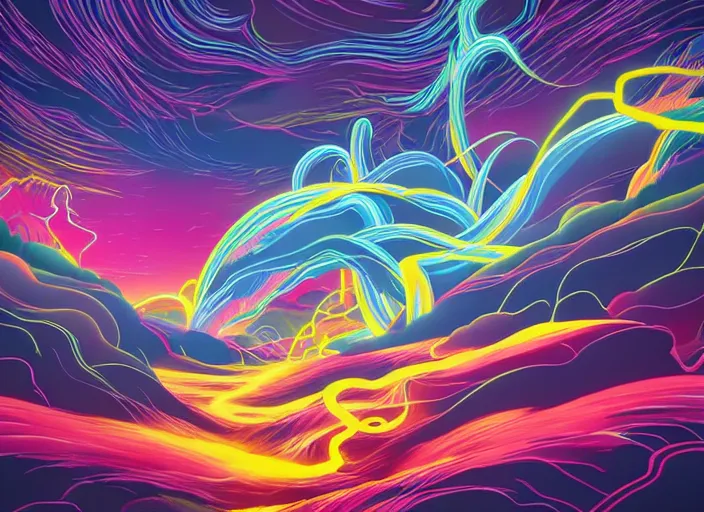 Image similar to abstract lightning storm by tomokazu matsuyama and dan mumford, unreal engine, high resolution render, featured on artstation, octane, 8 k, highly intricate details, vivid colors, vector illustration