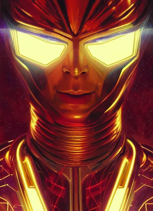 Prompt: Symmetry!! portrait of Marvel's Adam Warlock, gold sci-fi armour, tech wear, glowing lights!! sci-fi, intricate, elegant, highly detailed, digital painting, artstation, concept art, smooth, sharp focus, illustration, art by artgerm and greg rutkowski and alphonse mucha