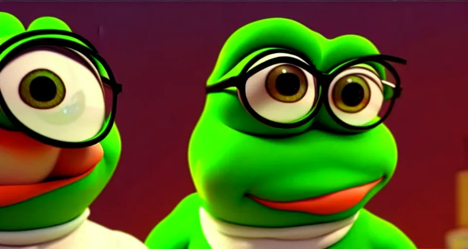 Image similar to frame from pepe 3d movie