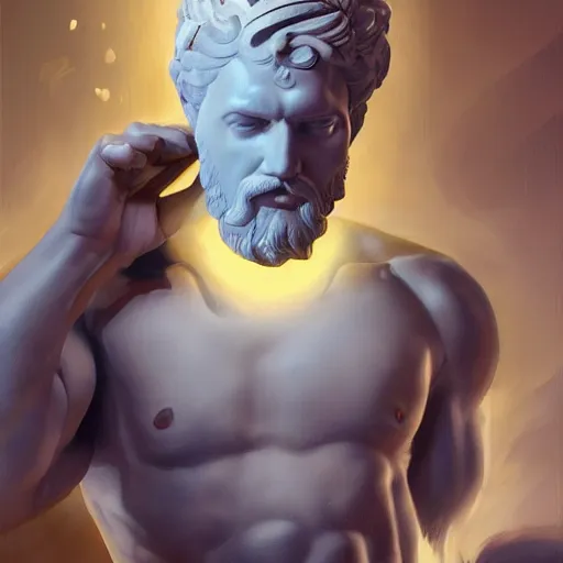 Prompt: The Birth of Athena from the Head of Zeus, olymp, style by Zac Retz, photorealistic, ultra realistic