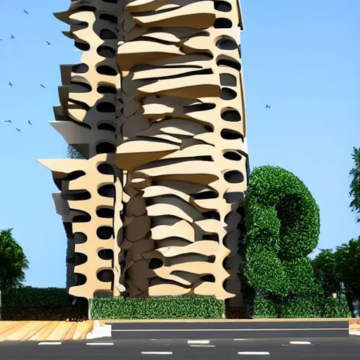 Prompt: a building in the style of nigerian architects