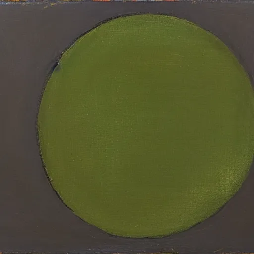 Image similar to a green ring on black canvas, very wide brush