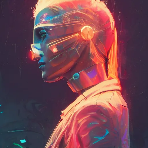 Image similar to detailed side profile portrait Neon Girl, cyberpunk futuristic neon, reflective puffy coat, by Ismail inceoglu dragan bibin hans thoma greg rutkowski Alexandros Pyromallis Nekro Rene Maritte Illustrated, Perfect face, fine details, realistic shaded, fine-face, pretty face, 8k, UHD, ray tracing