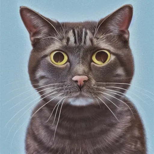 Image similar to a portrait of a very intelligent cat