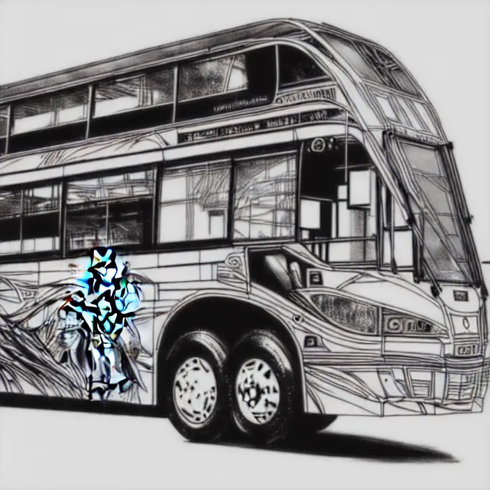 Image similar to bus like a kitan strider from star wars, high detailed pen drowning