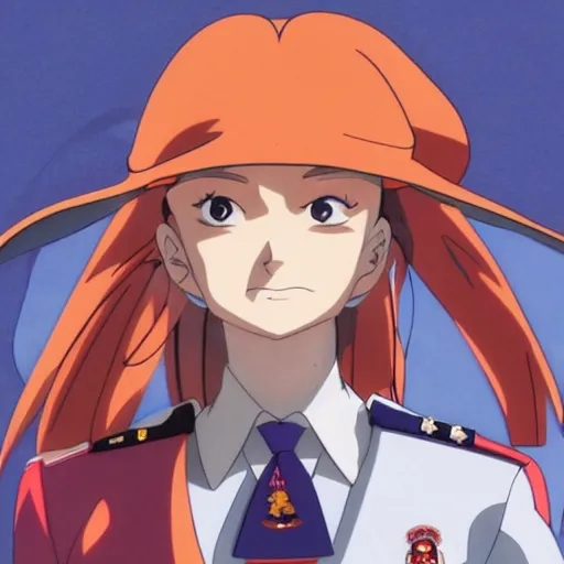 Image similar to close - up portrait of police woman, animation cel for anime movie, designed by haruhiko mikimoto, studio trigger, gainax, intense colors, trending on artstation, fan favorite design