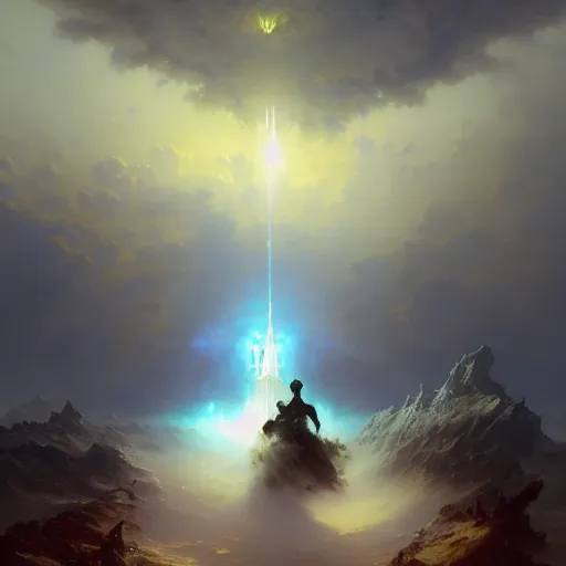 Prompt: ''cinematic shot'' of gates to heaven full detailed 8 k realistic atmosferic made by ivan aivazovsky, peter mohrbacher, greg rutkowski volumetric light effect broad light oil painting painting fantasy art style sci - fi art style realism premium prints available artwork unreal engine