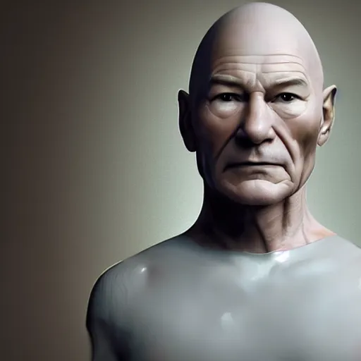 Image similar to hyperrealistic film still of patrick stewart fused with an avocado, avocado body, stunning 3 d render, inspired by istvan sandorfi & greg rutkowski & unreal engine, perfect symmetry, dim volumetric cinematic lighting, 8 k octane comprehensive render, extremely hyper - detailed, incredibly lifelike attributes, intricate, real flesh texture, masterpiece, artstation, stunning,