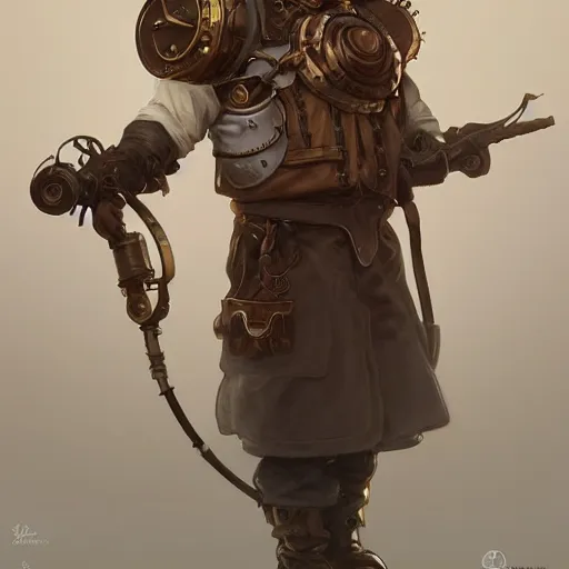 Image similar to portrait painting of a young male steampunk dwarf, highly detailed, digital painting, art by Stanley Lau and Artgerm and magali villeneuve and Alphonse Mucha, artstation, octane render, cgsociety