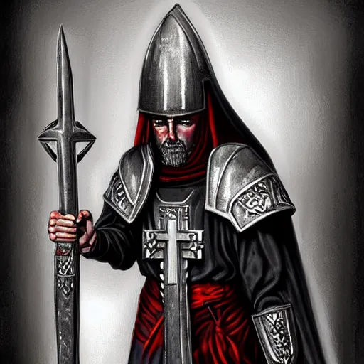 Image similar to « war hammer priest, digital art »