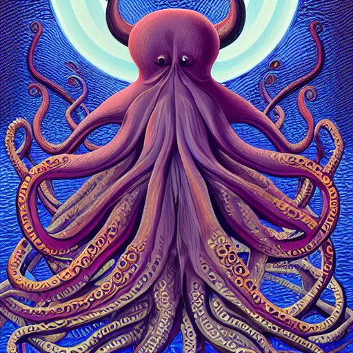 Image similar to Octopus By Casey Weldon and Martine Johana, rich colors, intricate, elegant, highly detailed, centered, digital painting, artstation, concept art, smooth, sharp focus, illustration