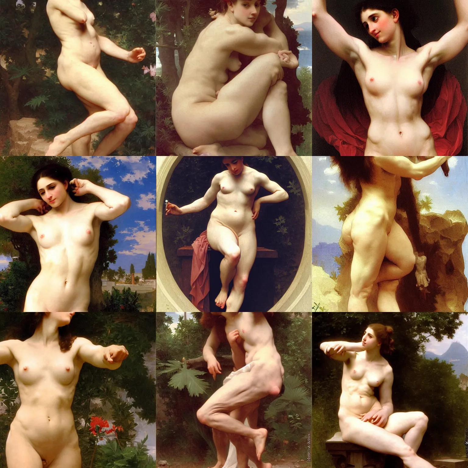 Prompt: perfect anatomy by Bouguereau
