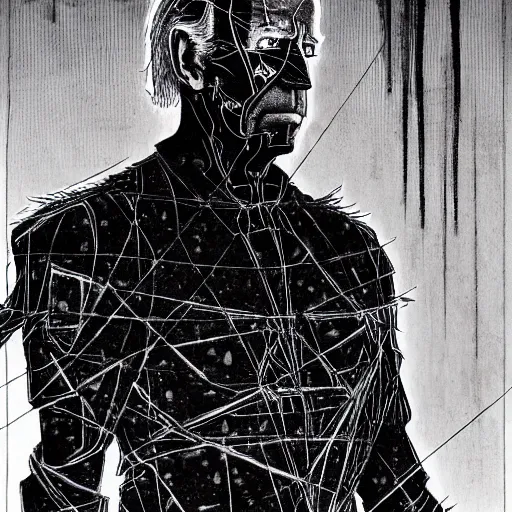 Image similar to Joe Biden looking sinister, by Tsutomu Nihei, highly detailed