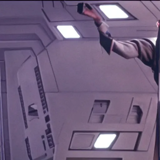 Image similar to Count Dooku standing on ledge observing droid factory star wars