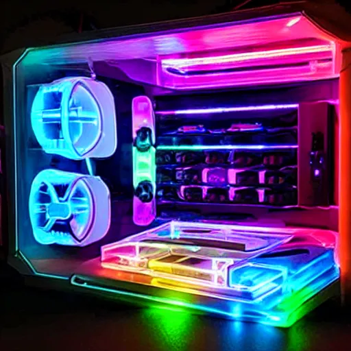 Image similar to rgb gamer coffin