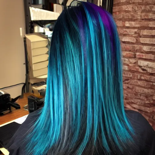 dark teal ombre hair