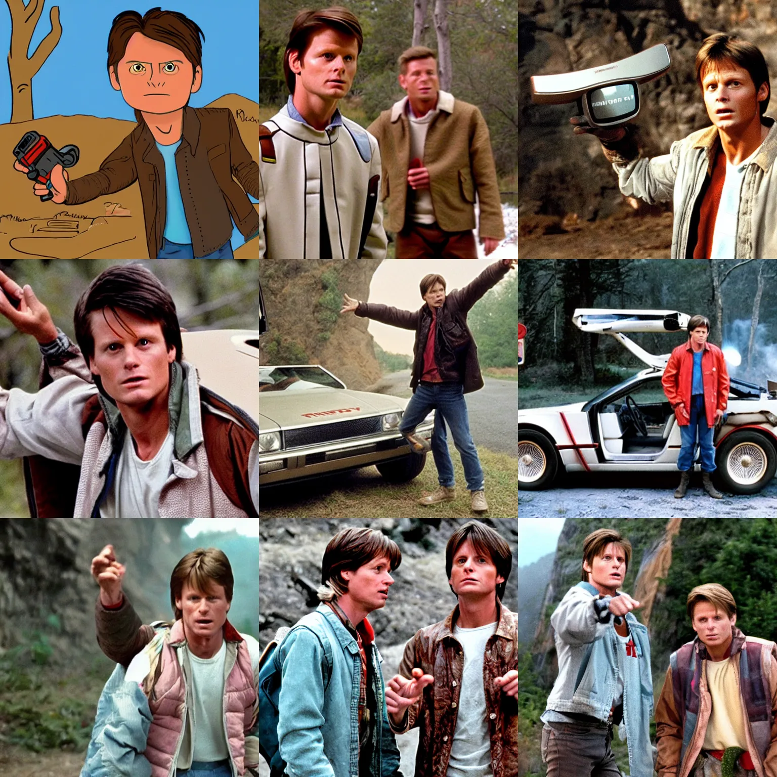 Prompt: Marty mcfly in the stone age