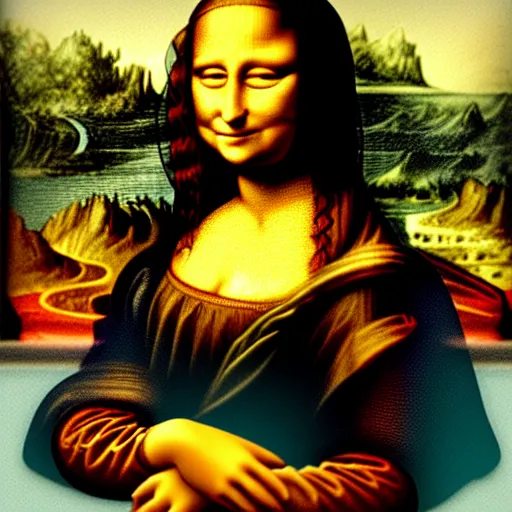 Image similar to mona lisa smoking a joint