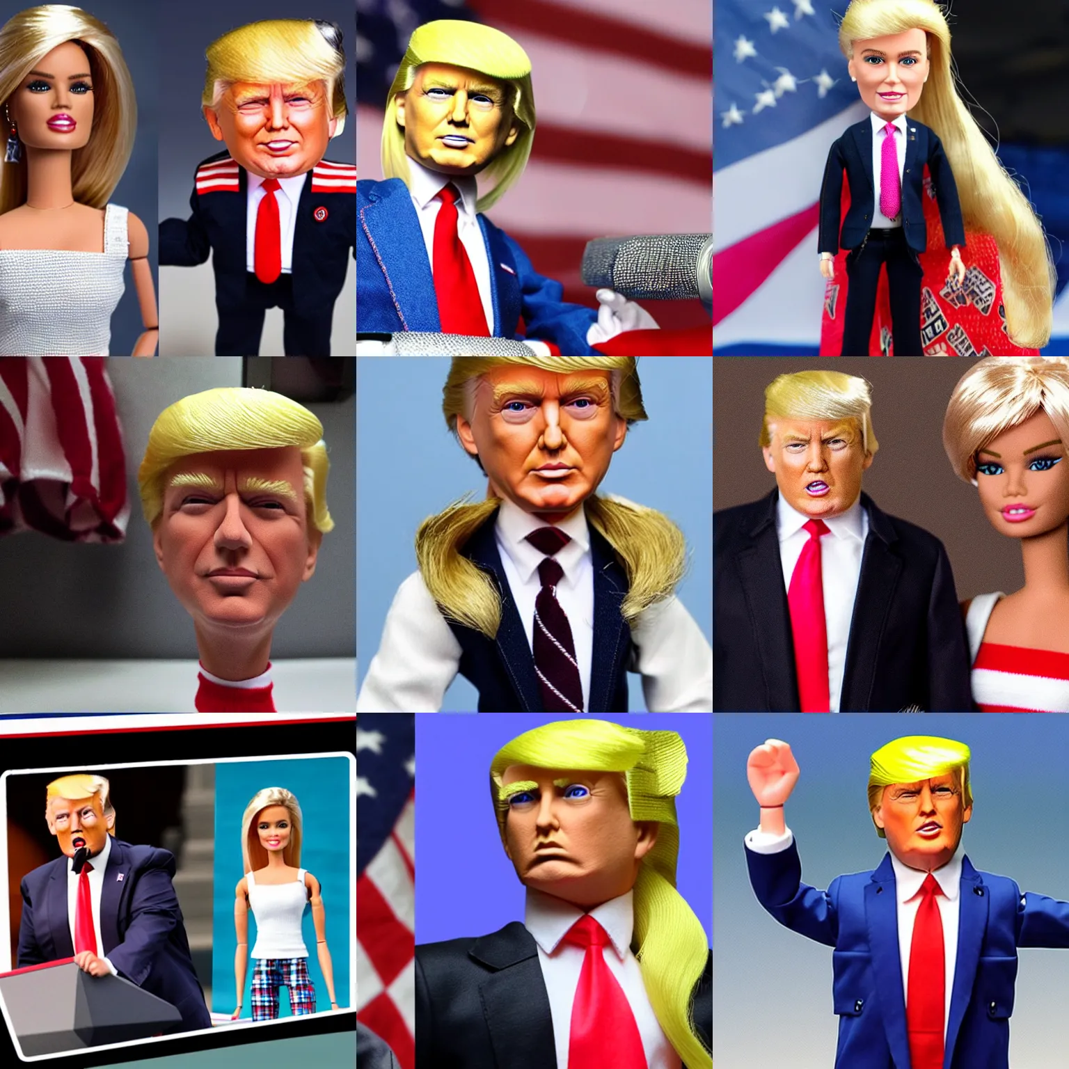 Prompt: Donald trump as a Barbie doll