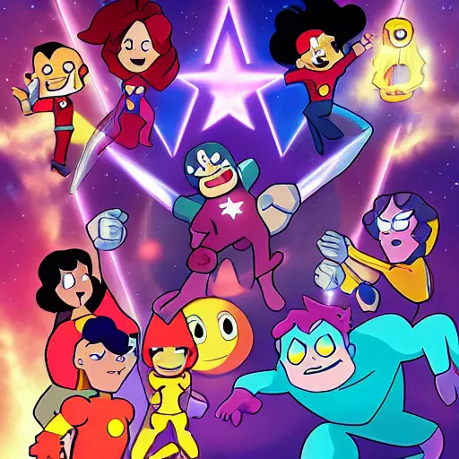 Prompt: steven universe stars in avengers endgame, screenshot from the mcu