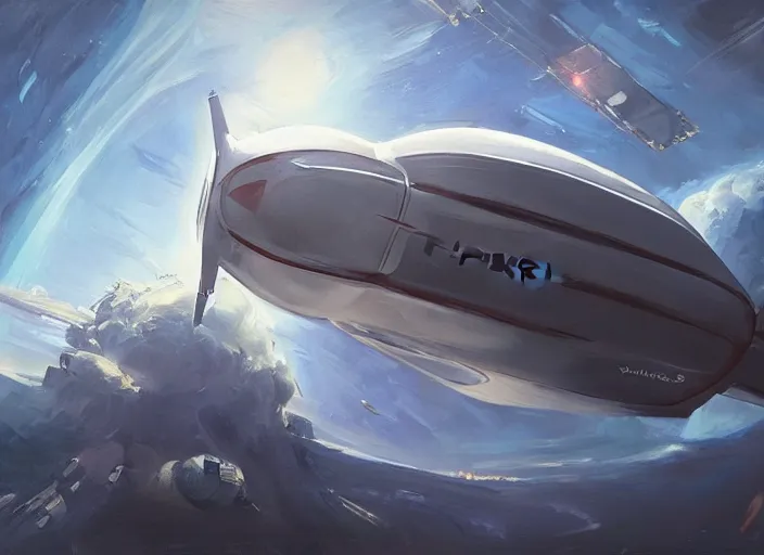Image similar to concept art of spacex, oil painting by jama jurabaev, extremely detailed, brush hard, artstation, for aaa game, high quality