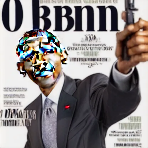 Image similar to obama with a gun