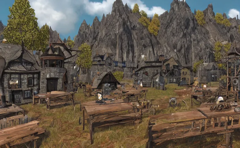 Prompt: whiterun in the style of pixar, disney, animated, cartoon