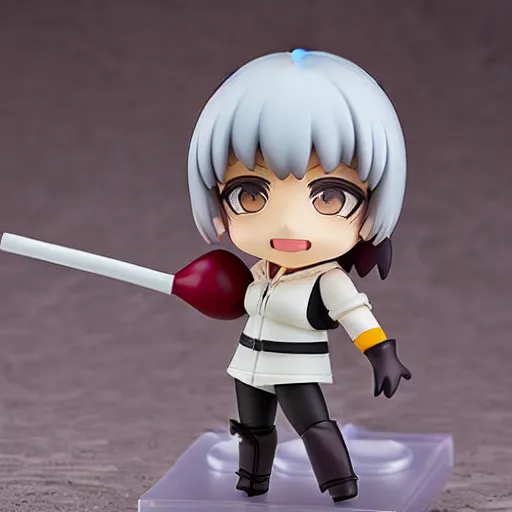 Prompt: a crow nendoroid, product shot