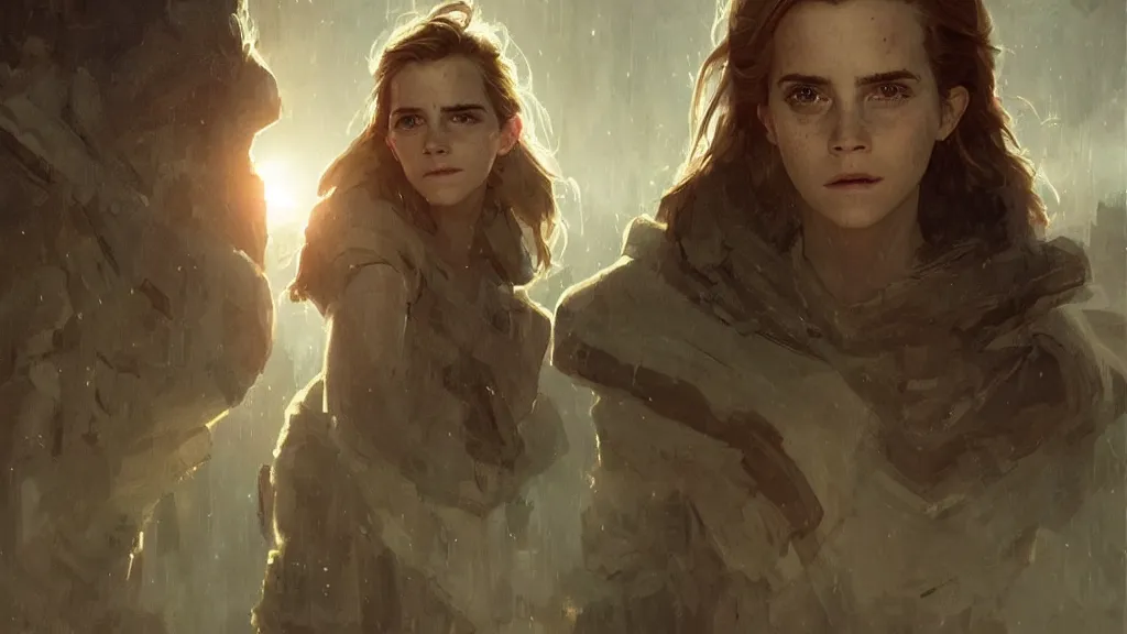 Image similar to A shot from the sci-fi movie starring emma watson by nuri iyem, james gurney, james jean, greg rutkowski, anato finnstark, perfect faces