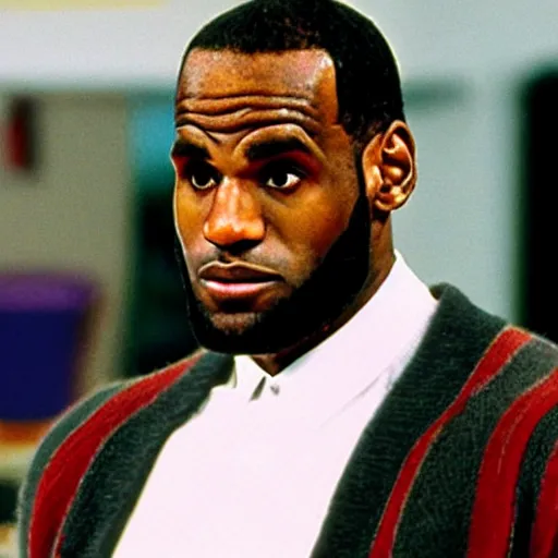 Prompt: lebron james guesting on an episode of seinfeld